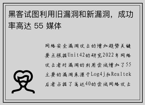 黑客试图利用旧漏洞和新漏洞，成功率高达 55 媒体