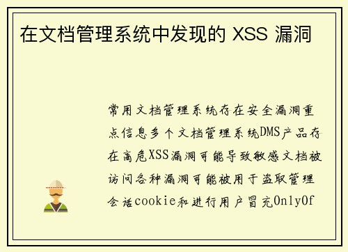 在文档管理系统中发现的 XSS 漏洞 